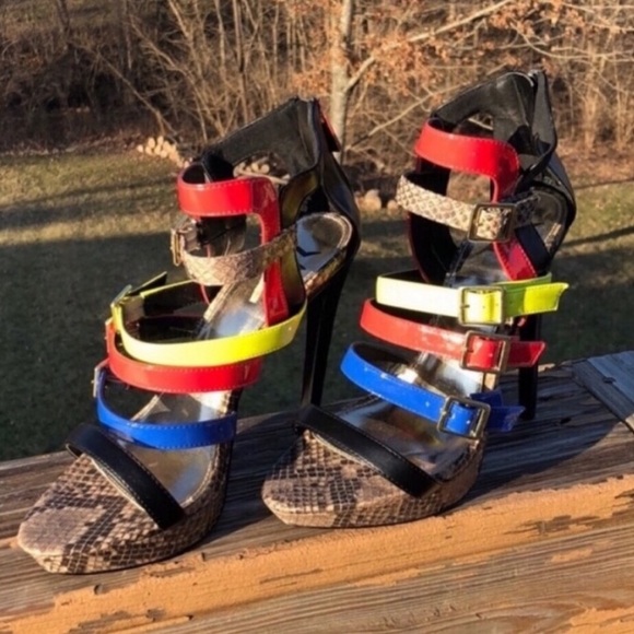 LFL multi color candy heels 80s inspired - Picture 6 of 8